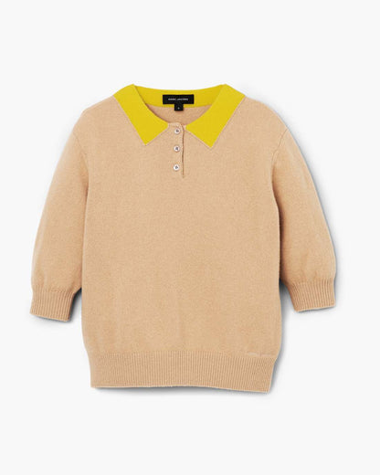 Marc Jacobs Popular | Trompe L'Oeil Knit Polo Camel