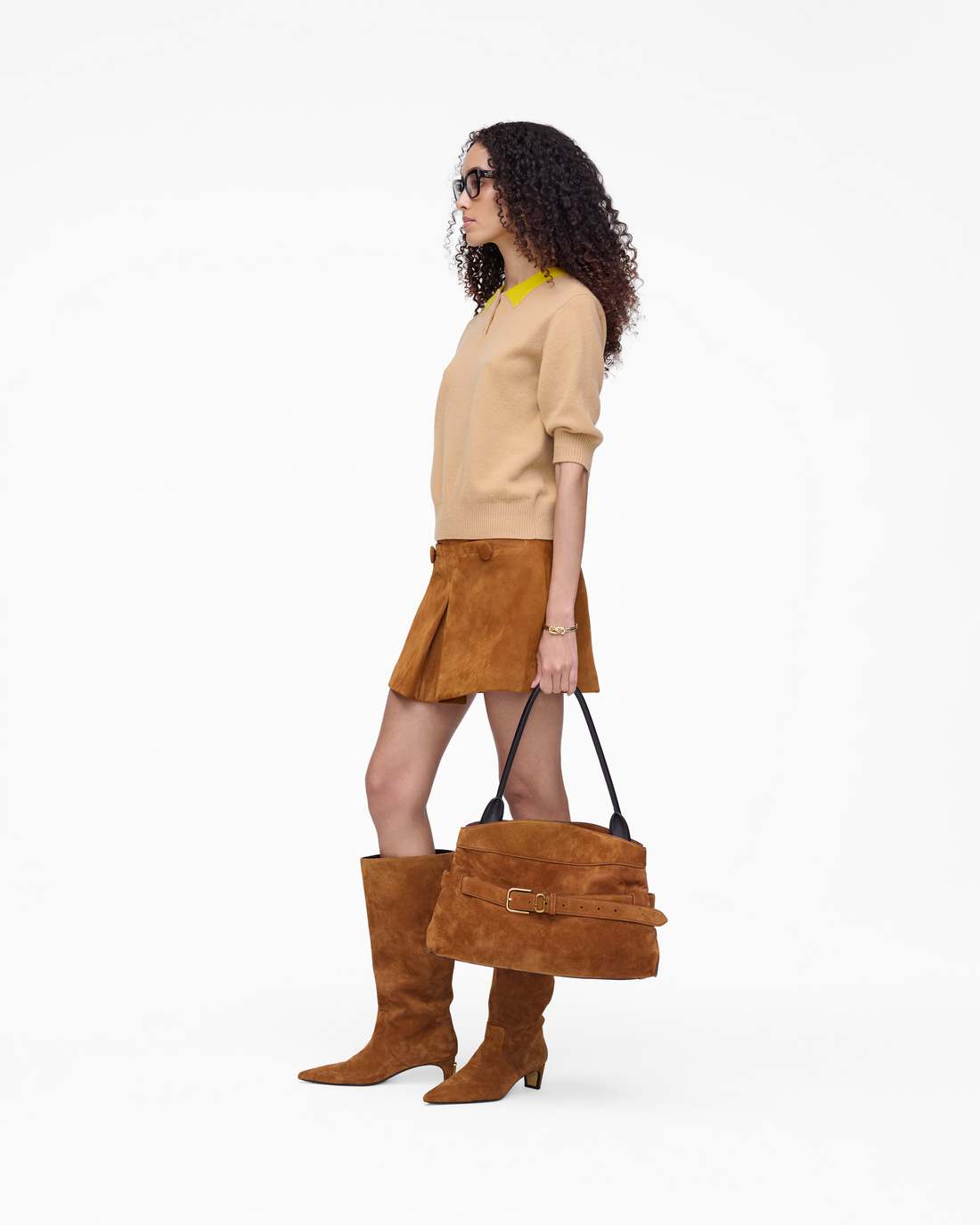 Marc Jacobs Popular | Trompe L'Oeil Knit Polo Camel