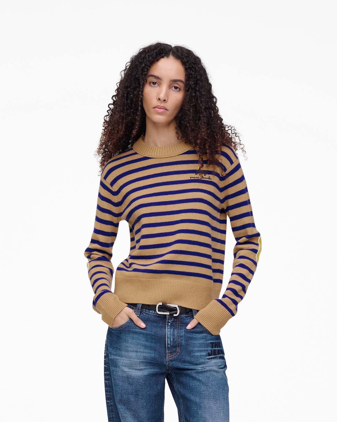 Marc Jacobs Best Price | Joy Striped Crewneck Camel/Pansy