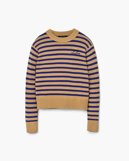 Marc Jacobs Best Price | Joy Striped Crewneck Camel/Pansy