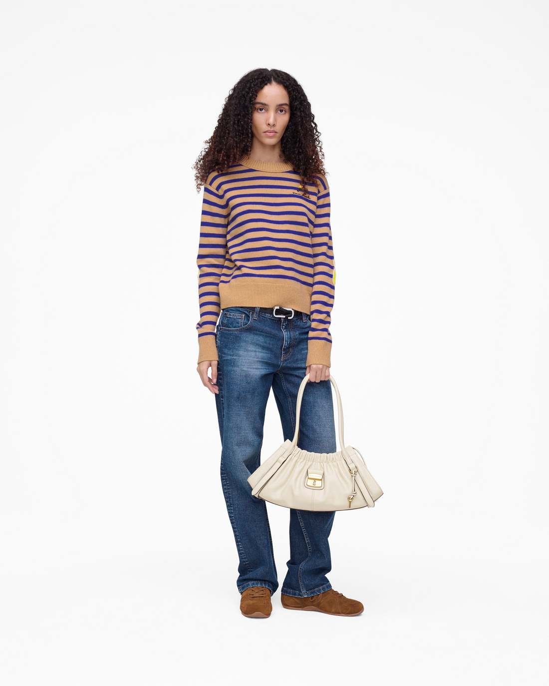 Marc Jacobs Best Price | Joy Striped Crewneck Camel/Pansy