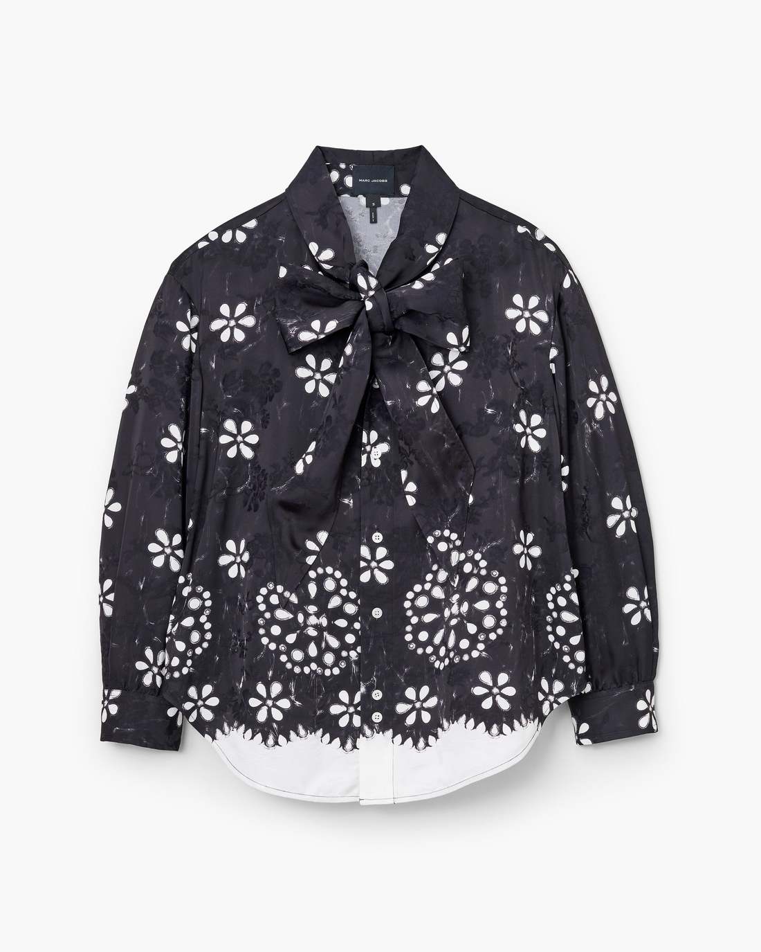 Marc Jacobs Latest | Trompe L'Oeil Eyelet Bow Blouse Black/White