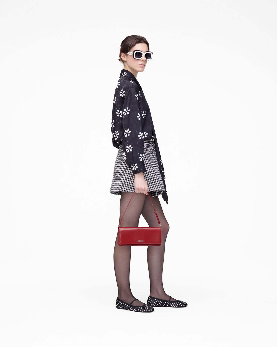 Marc Jacobs Latest | Trompe L'Oeil Eyelet Bow Blouse Black/White