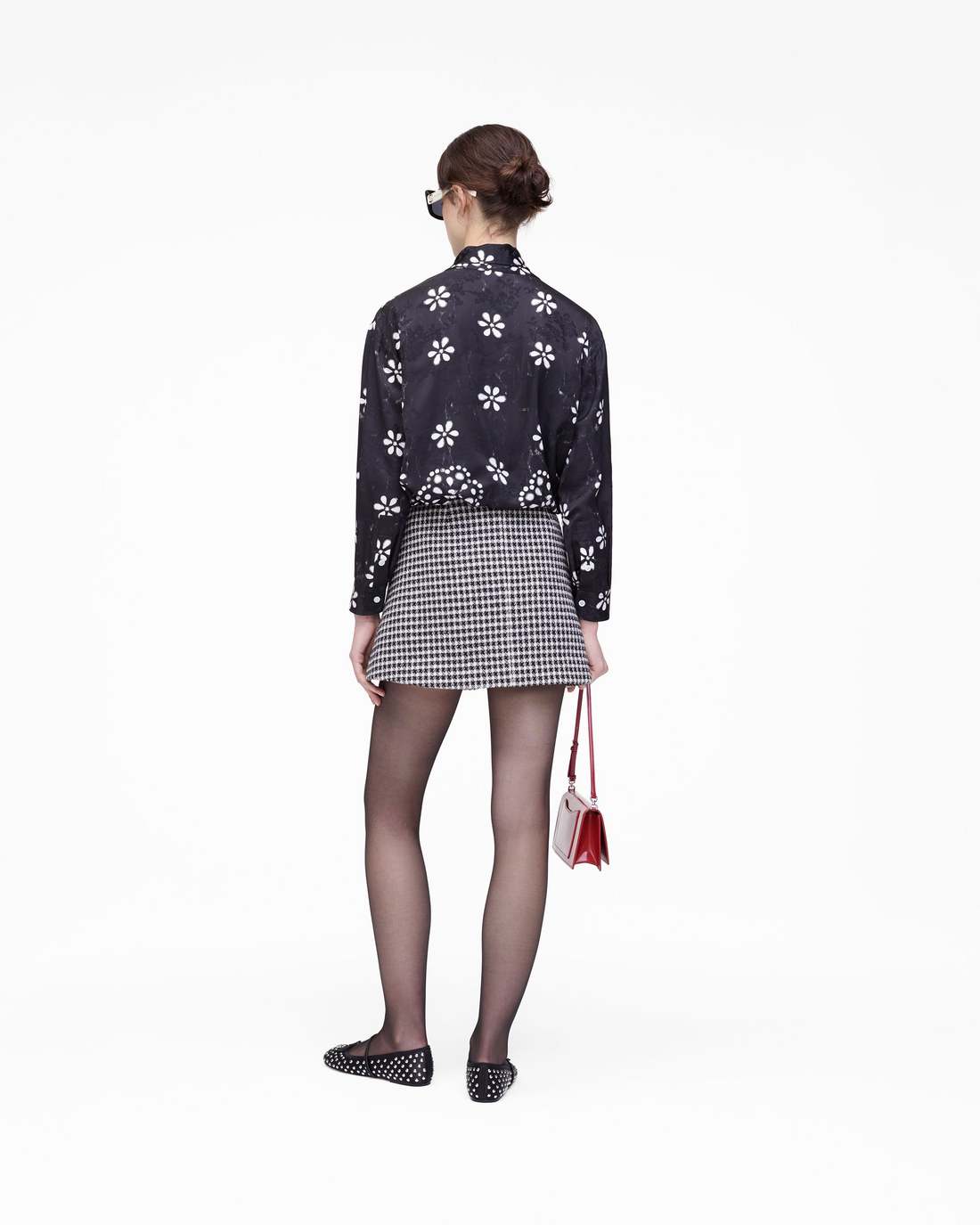 Marc Jacobs Latest | Trompe L'Oeil Eyelet Bow Blouse Black/White