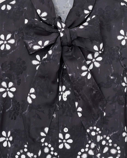 Marc Jacobs Latest | Trompe L'Oeil Eyelet Bow Blouse Black/White
