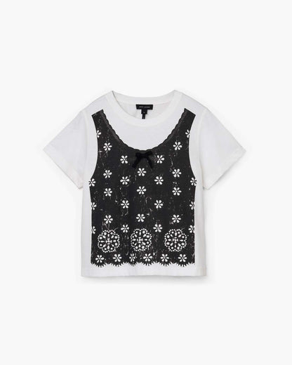 Marc Jacobs Premium | Trompe L'Oeil Eyelet Slim Tee White Multi