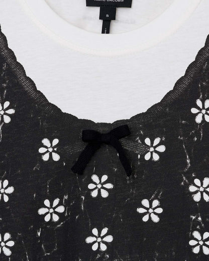 Marc Jacobs Premium | Trompe L'Oeil Eyelet Slim Tee White Multi