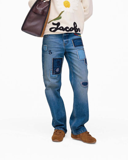 Marc Jacobs Discount | Patchwork Straight Jean Bright Indigo