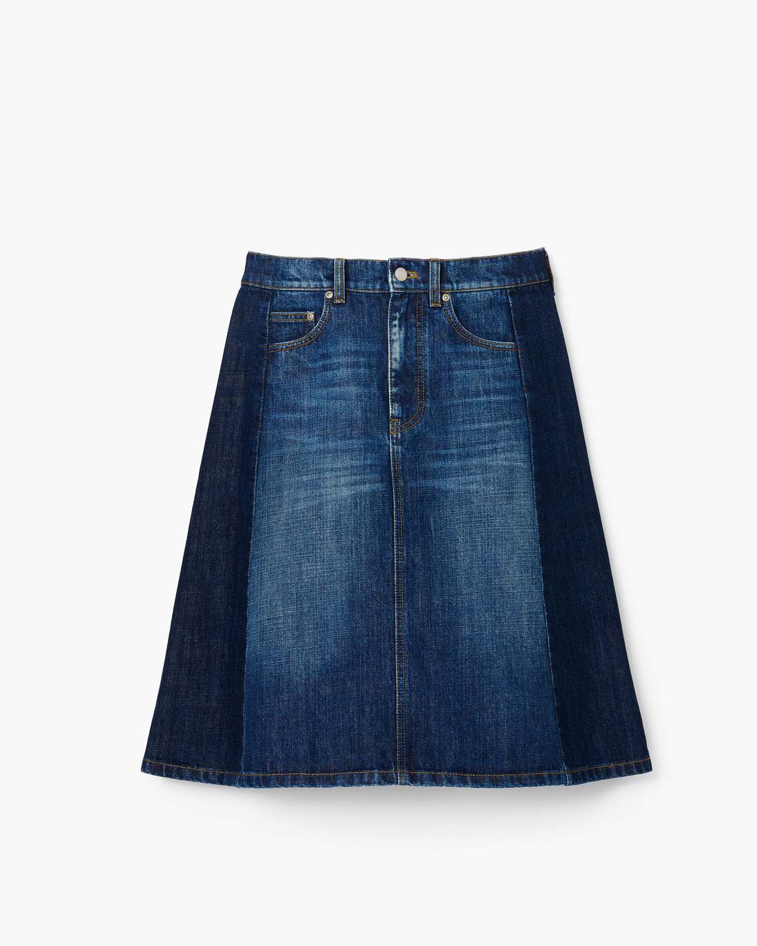 Marc Jacobs Customer Favorite | Two Tone Shadow Denim Skirt Dark Slub Indigo