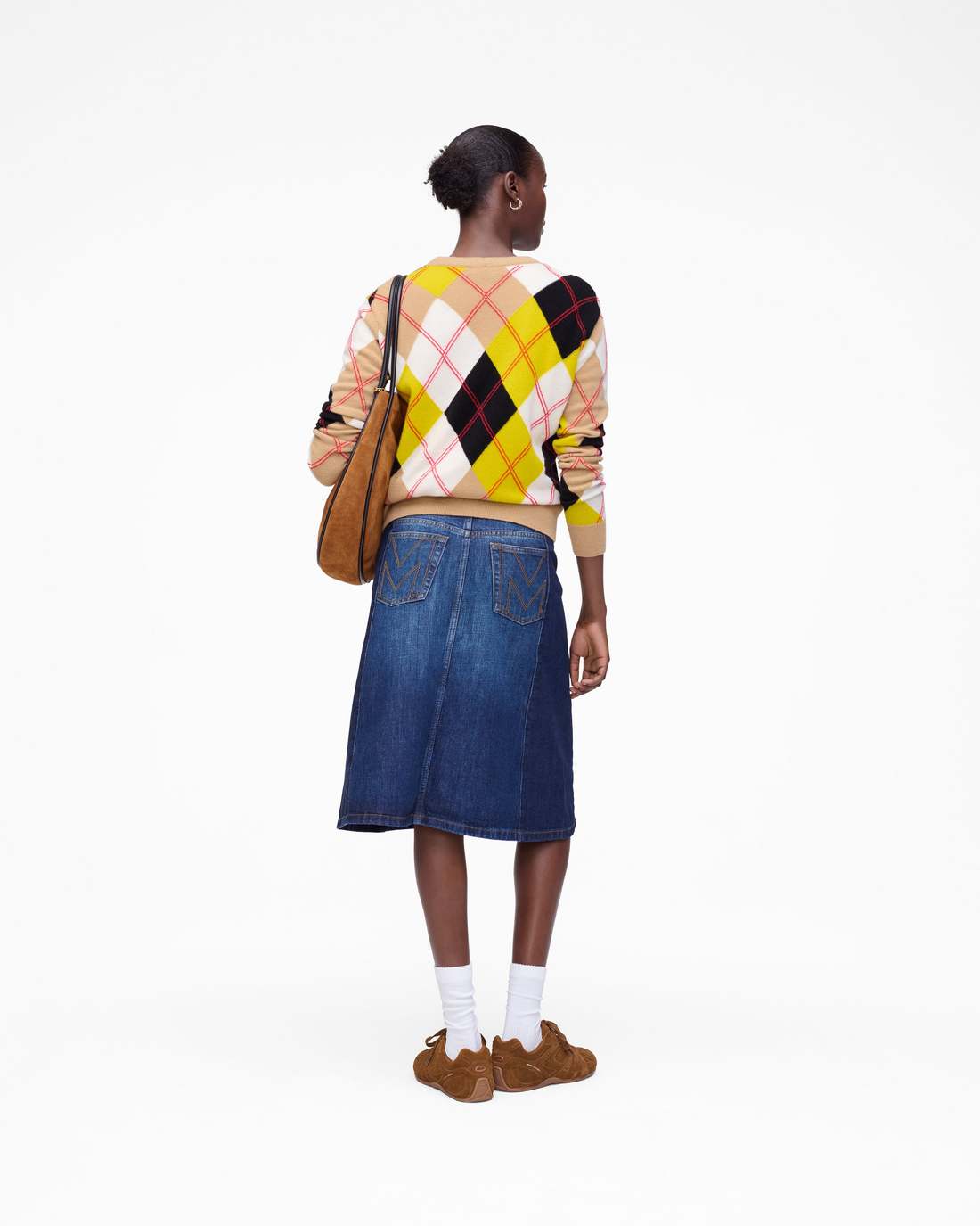 Marc Jacobs Customer Favorite | Two Tone Shadow Denim Skirt Dark Slub Indigo