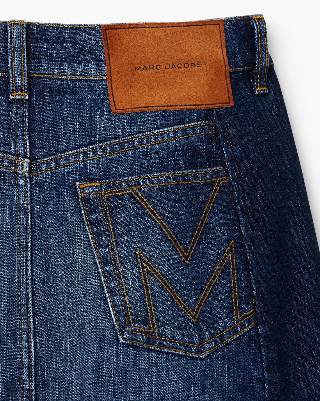 Marc Jacobs Customer Favorite | Two Tone Shadow Denim Skirt Dark Slub Indigo