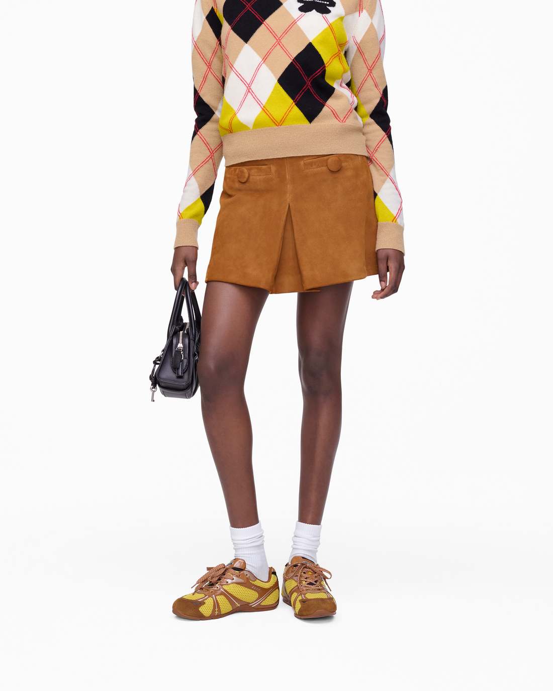 Marc Jacobs Exclusive | Suede Box Pleat Mini Skirt Copper