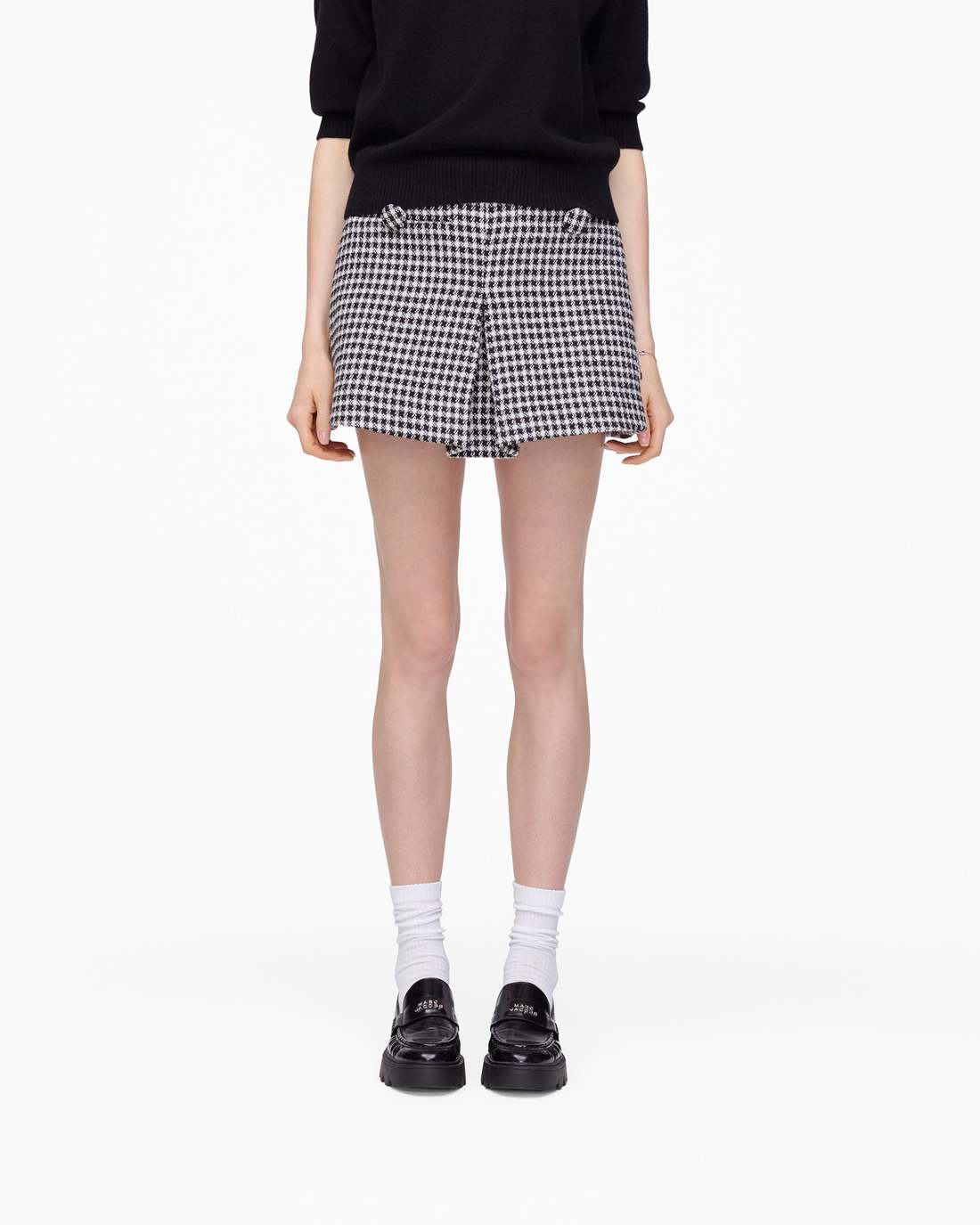 Marc Jacobs Best Seller | Gingham Tweed Mini Skirt Black Multi