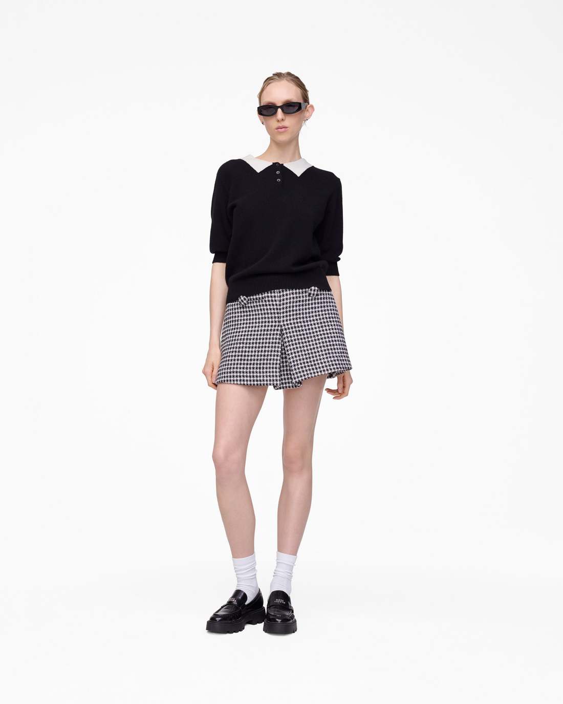 Marc Jacobs Best Seller | Gingham Tweed Mini Skirt Black Multi