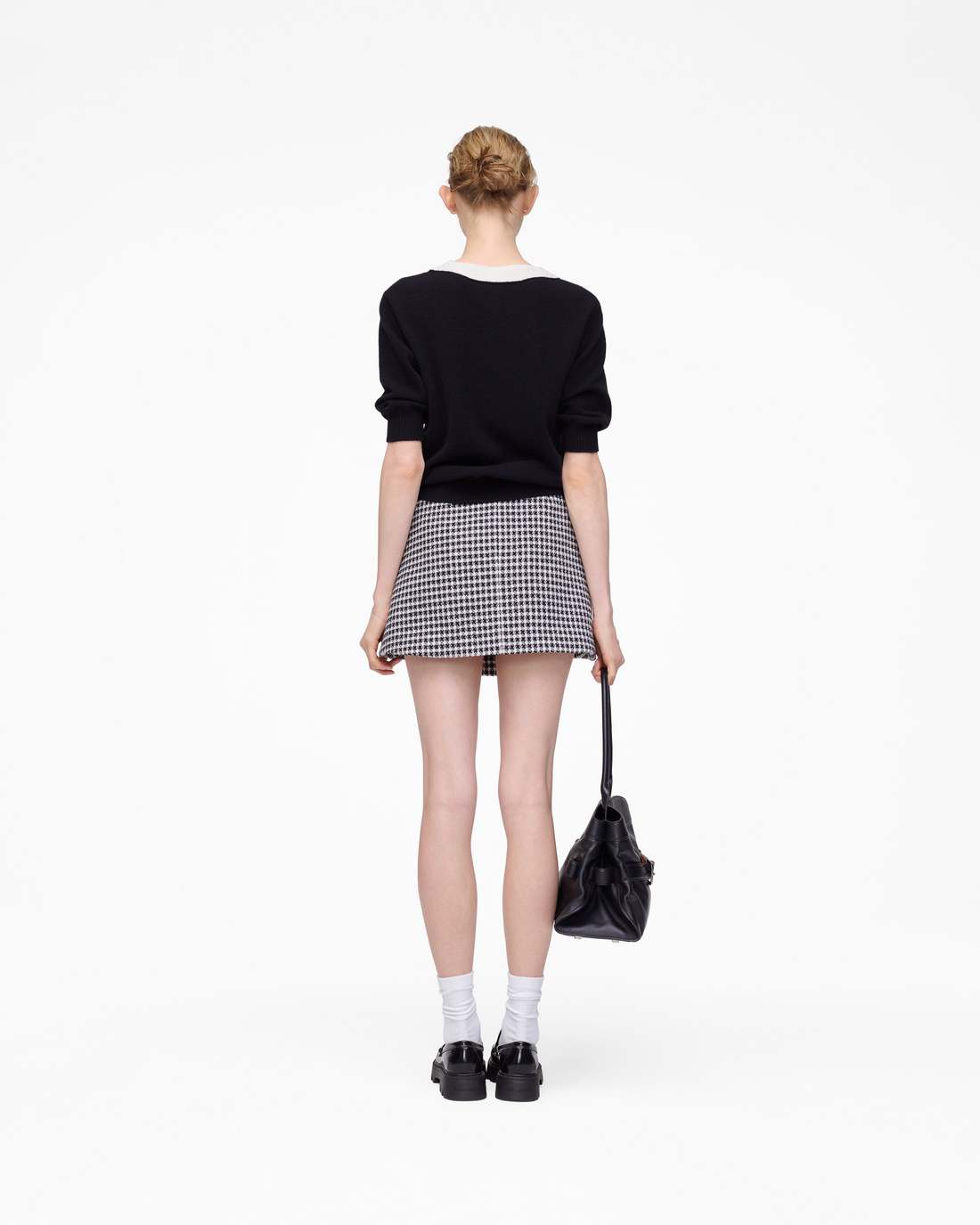 Marc Jacobs Best Seller | Gingham Tweed Mini Skirt Black Multi