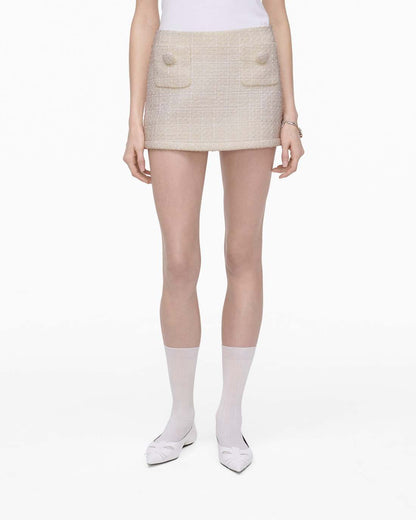Marc Jacobs Hot Sale | Tweed Mini Skirt Ivory