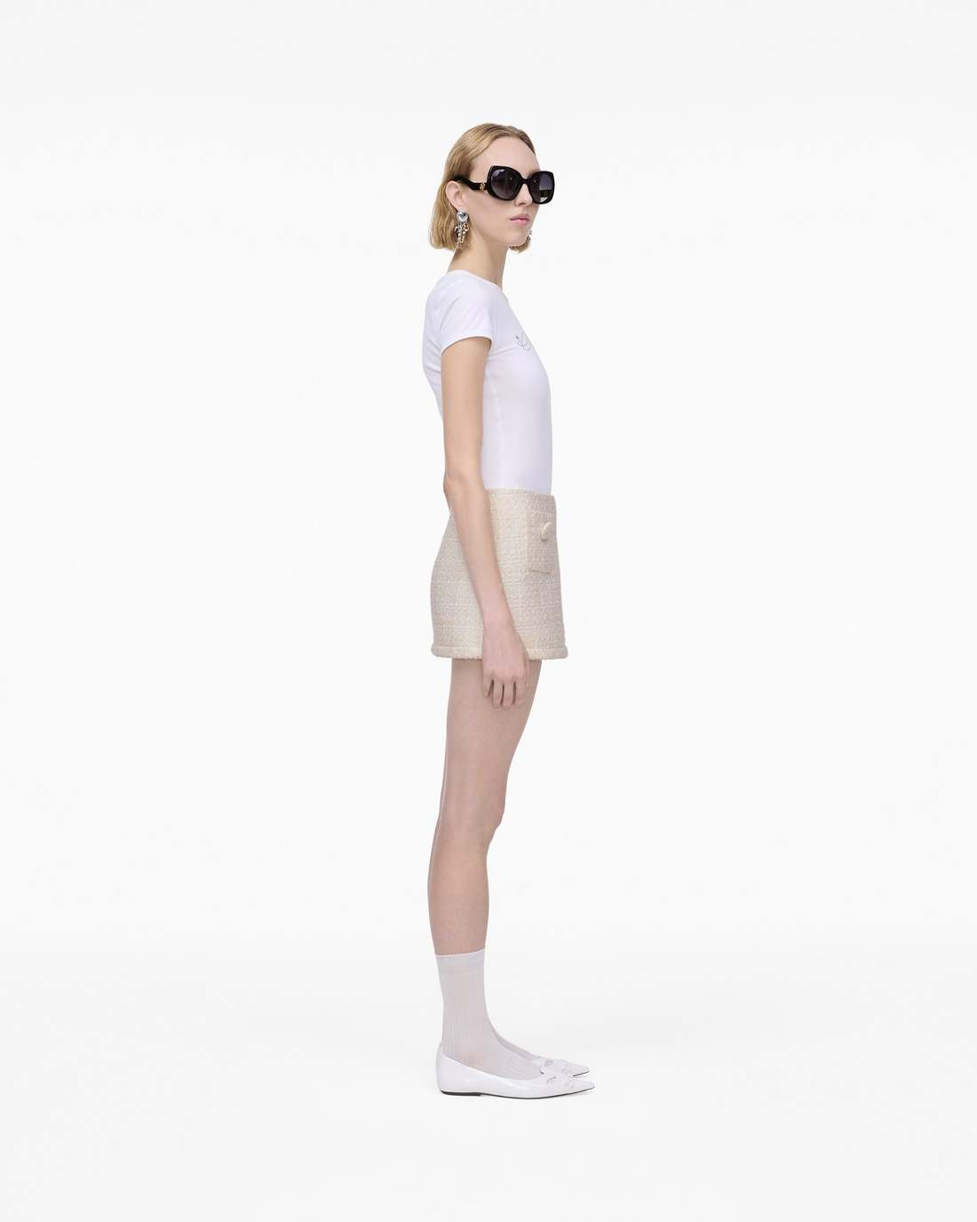 Marc Jacobs Hot Sale | Tweed Mini Skirt Ivory