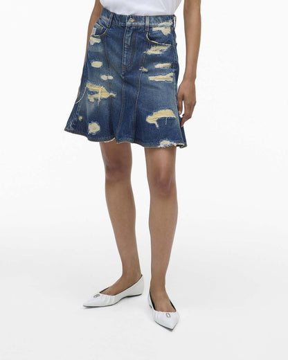 Marc Jacobs Great Value | The Rip And Repair Fluted Mini Skirt Punk Indigo