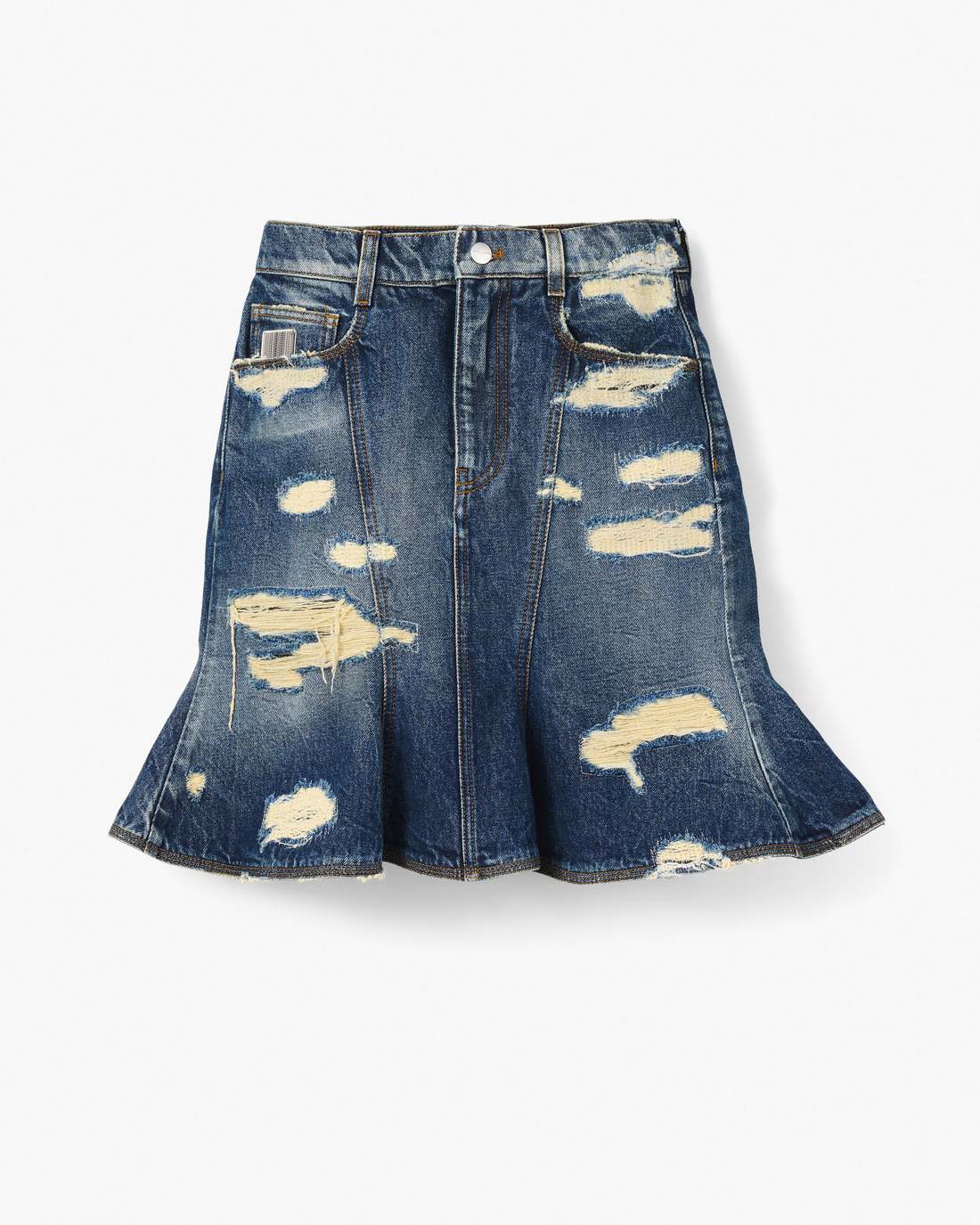 Marc Jacobs Great Value | The Rip And Repair Fluted Mini Skirt Punk Indigo