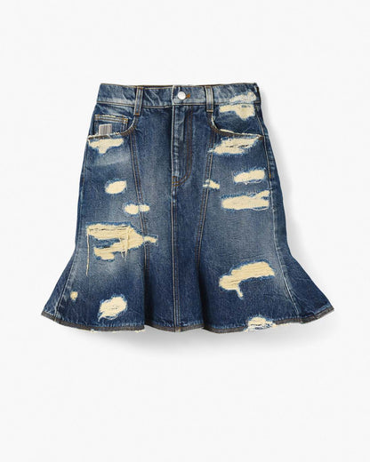 Marc Jacobs Great Value | The Rip And Repair Fluted Mini Skirt Punk Indigo
