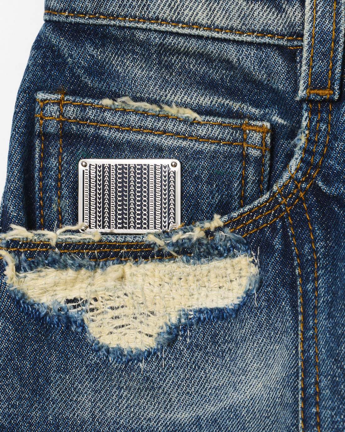 Marc Jacobs Great Value | The Rip And Repair Fluted Mini Skirt Punk Indigo