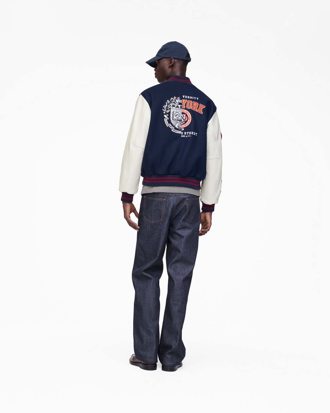 Marc Jacobs Customer Favorite | The A.P.C. X Marc Jacobs  Varsity Jacket Dark Navy/White
