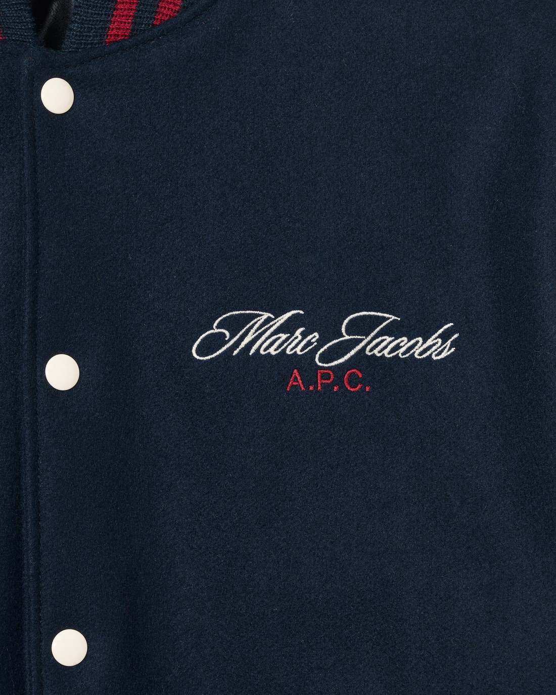 Marc Jacobs Customer Favorite | The A.P.C. X Marc Jacobs  Varsity Jacket Dark Navy/White