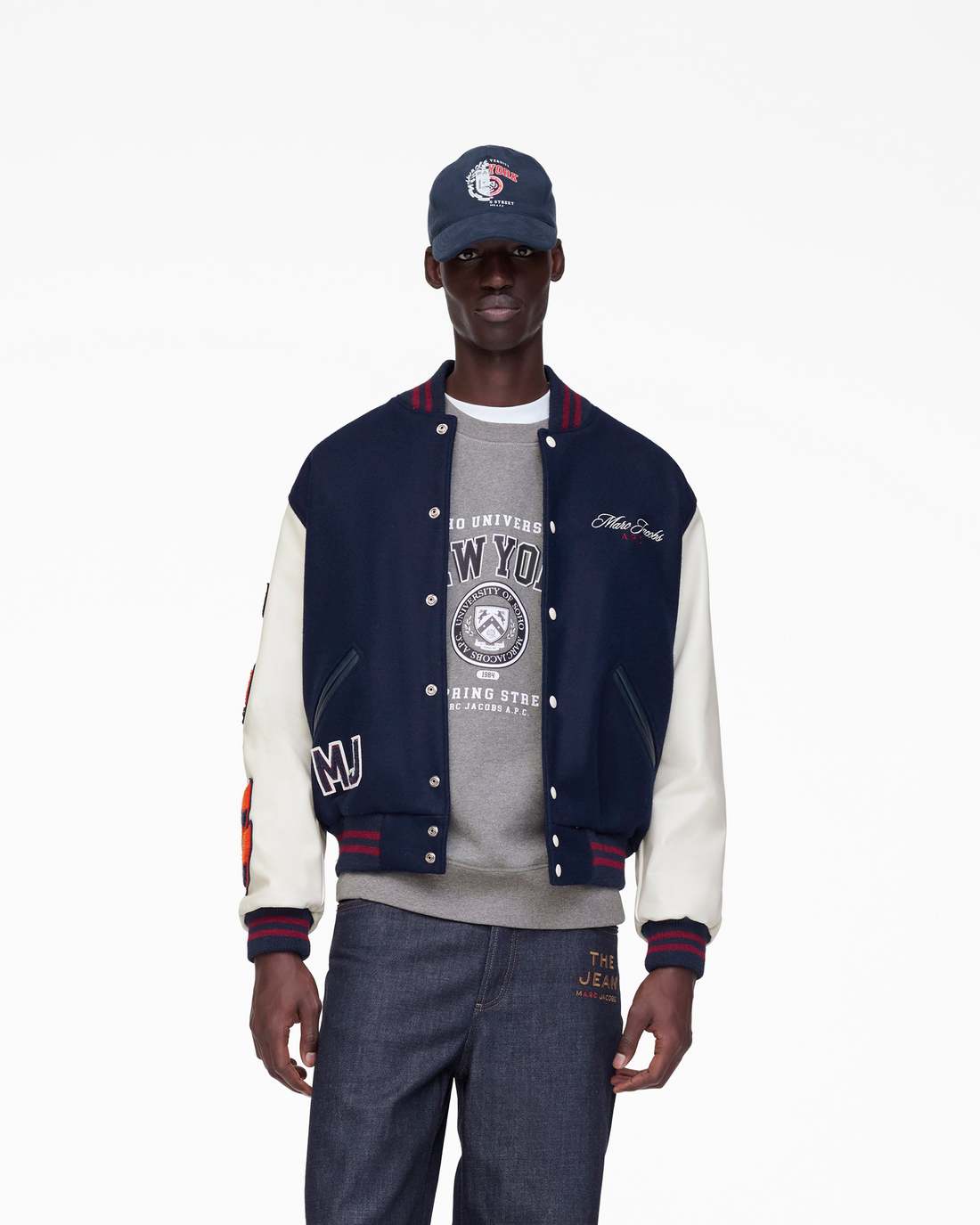 Marc Jacobs Customer Favorite | The A.P.C. X Marc Jacobs  Varsity Jacket Dark Navy/White