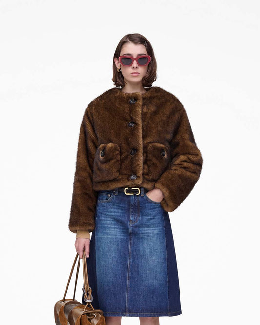 Marc Jacobs New | Teddy Cropped Jacket Ebony