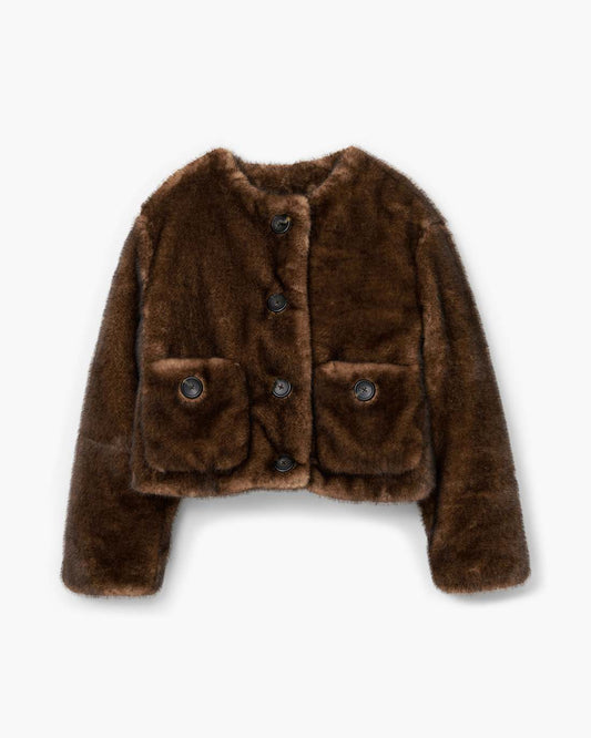 Marc Jacobs New | Teddy Cropped Jacket Ebony