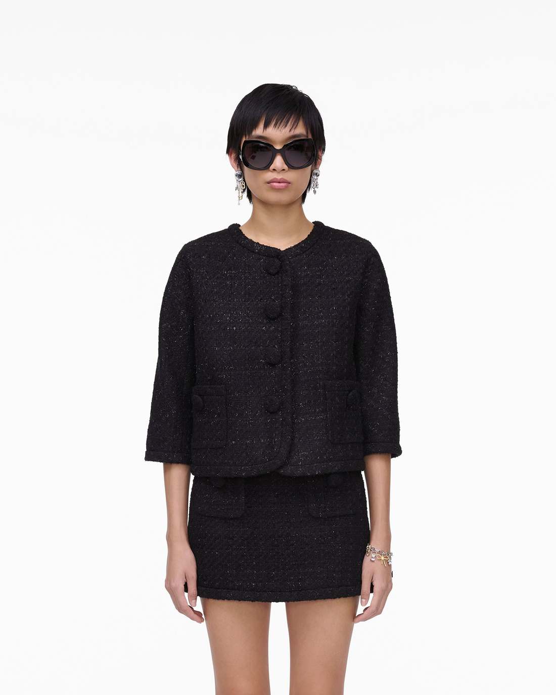 Marc Jacobs New | Tweed Backwards Lady Jacket Black