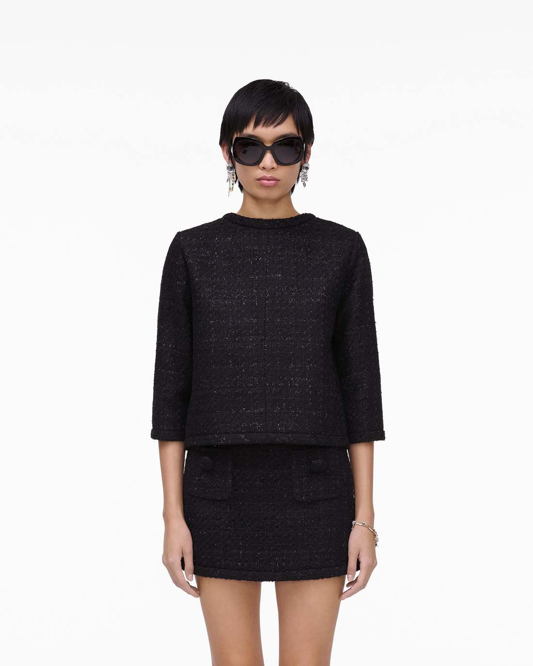 Marc Jacobs New | Tweed Backwards Lady Jacket Black
