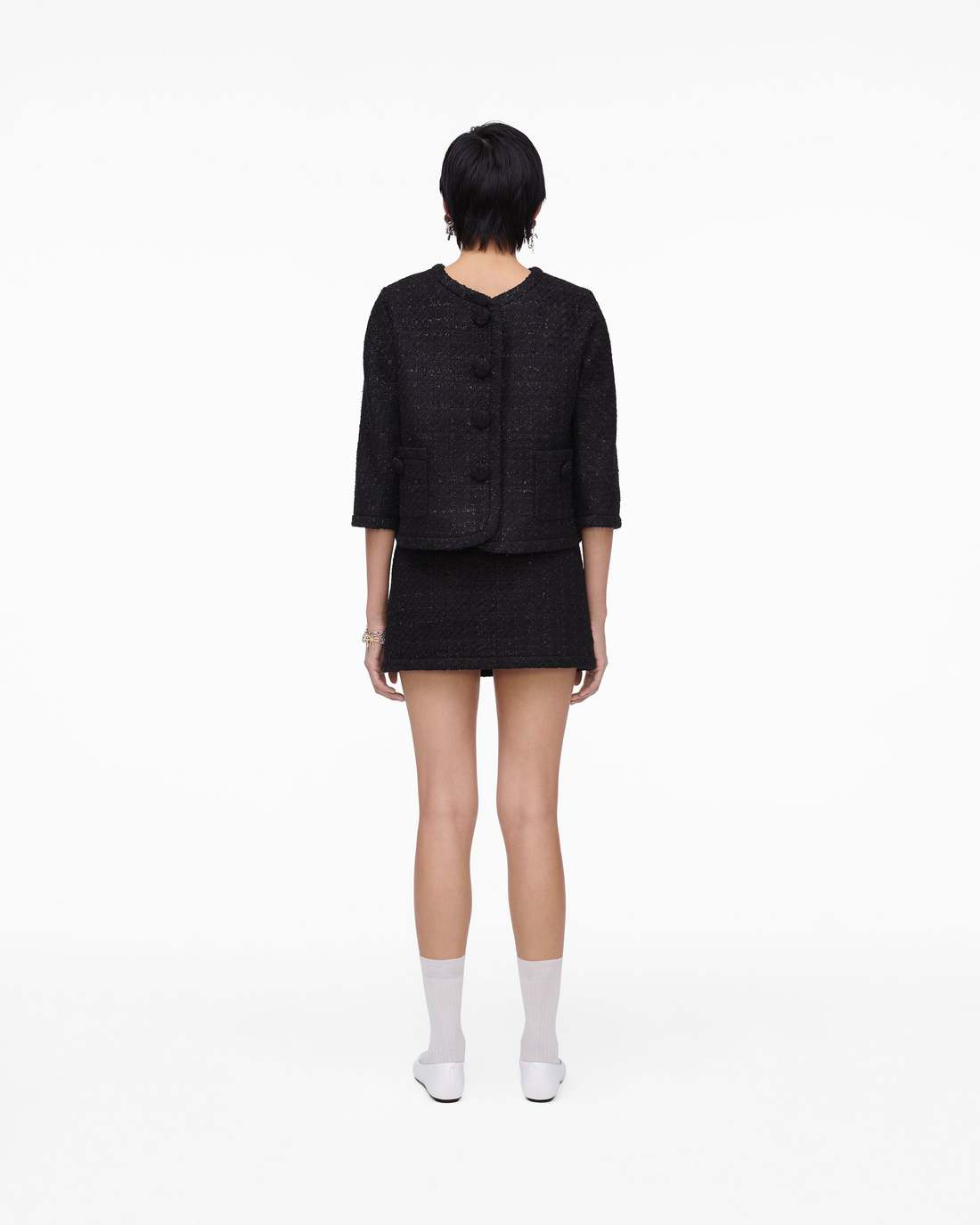 Marc Jacobs New | Tweed Backwards Lady Jacket Black