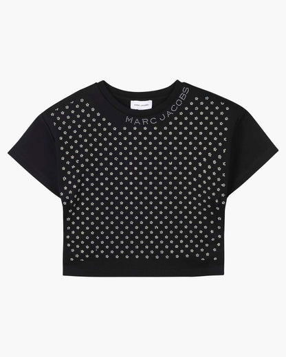 Marc Jacobs Quality | The Crystal Daisy Cropped Shirt Black