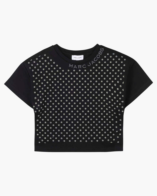 Marc Jacobs Quality | The Crystal Daisy Cropped Shirt Black