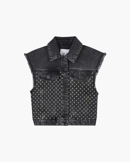 Marc Jacobs Discount | The Crystal Daisy Denim Vest Black