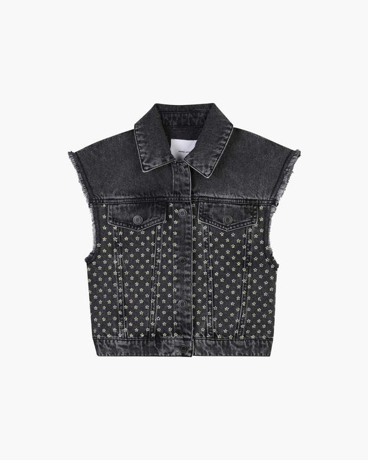 Marc Jacobs Discount | The Crystal Daisy Denim Vest Black