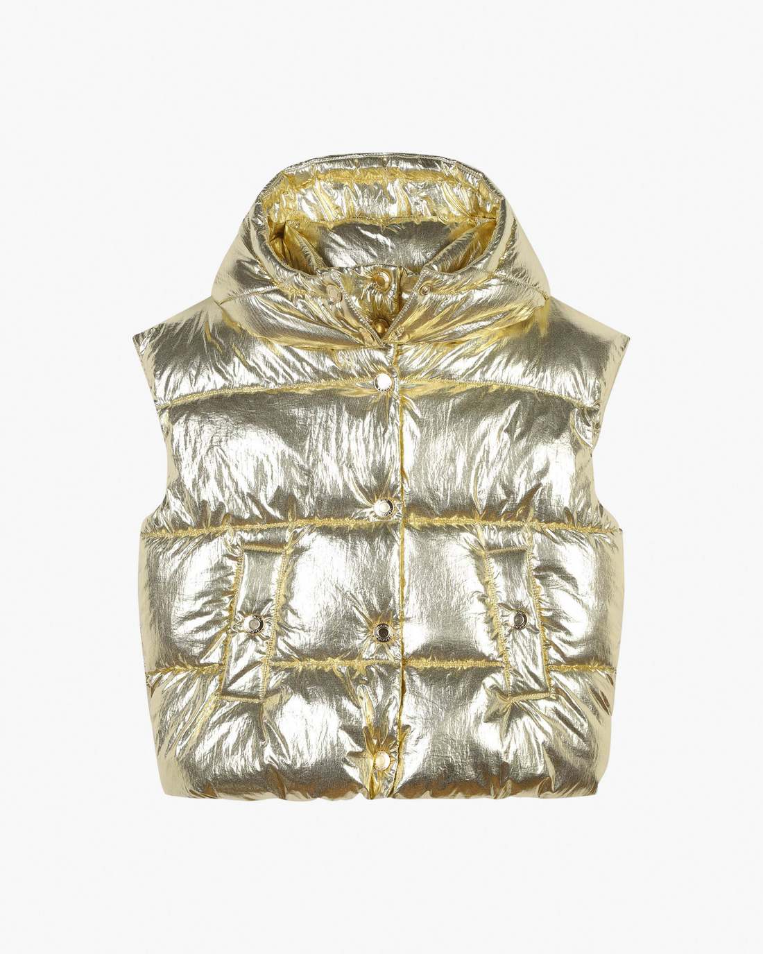 Marc Jacobs Hot Sale | The Metallic Puffer Vest Gold