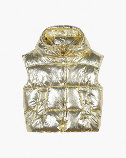 Marc Jacobs Hot Sale | The Metallic Puffer Vest Gold
