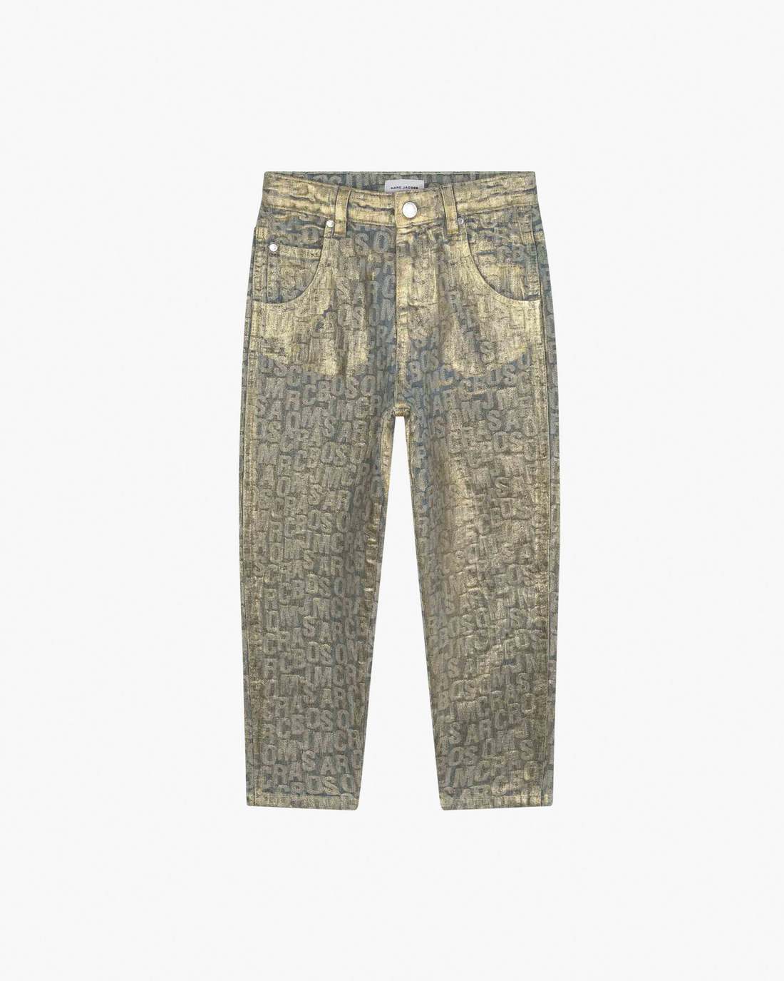 Marc Jacobs Premium | The Metallic Jumbled Logo Jeans Gold