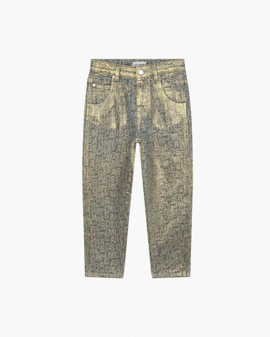 Marc Jacobs Premium | The Metallic Jumbled Logo Jeans Gold